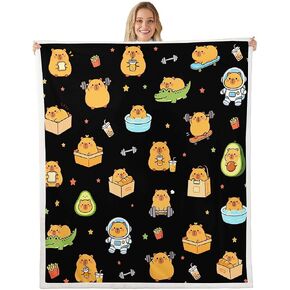 Guinea Pig Duvet Cover Set Toddler Size,Stars Bread Weightlifting Bedding Set 2pcs,Pets Animal Astronaut Quilt Cover with Zipper Closure,Yellow Animals Kids Room Decor, 1 Pillowcase,No Comforter in Kuwait