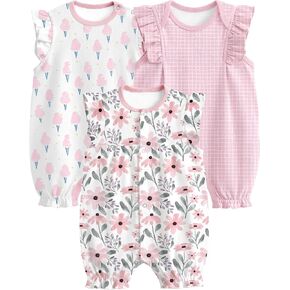 Yoofoss Baby Boy and Girl Romper 9-12 Months 100% Organic Cotton Infant Summer Clothes Short Sleeve Baby Outfit Soft and Breathbale in Kuwait