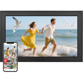 10.1" Digital Photo Frame with AI Color-Changing LED Strip | Digital Photo Frame 1280 * 800 IPS HD Touchscreen 32GB Memory Send Photos Anytime from Frameo app Gifts for Parents Friends in Kuwait