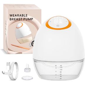 Electric Wearable Breast Pump,4 Modes 9 Suction Levels with 130° Wide Angle | 120ml Capacity, LED Touchscreen Display, 24mm Flange Included, Compact & Quiet, Rechargeable, Perfect for On-the-Go in Kuwait