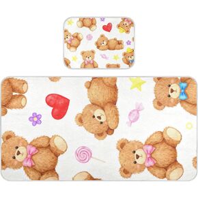 Cartoon Cute Brown Bear Cooling Baby Crib Waterproof Mattress 28" x 52" Absorbent Mattress Protector pad for Kids, Adult in Saudi Arabia