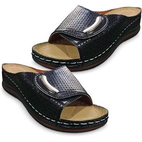 BBPM Sandals for Women Casual Summer Peep Toe Hollow Out Orthopedic Slippers Summer Peep Toe Sandals for Women Casual Open Toe Arch Support Shoes in Kuwait
