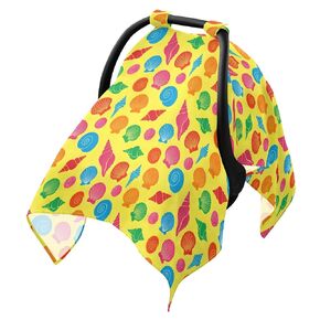 Sun Cover for Stroller Breathable Stroller Shade Extender, Protects from Dust and Snow Yellow Seashell Beach in Kuwait