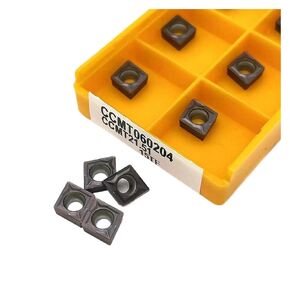 Indexable Lathe Carbide Insert 10PCS CCMT060204 15TF 6020 Hard Alloy Turning Tools for Stainless Steel Lathe Cutter Blade(CCMT060204 6020) in Kuwait