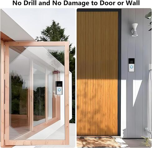 No Drill Doorbell Mount Compatible with Ring Battery Doorbell(2nd-2024 Release)/(2020 Release)/Plus/Pro/1/2/3/3 Plus/4, Doorbell Holder Accessories for Houses Apartment Door with A Spare Adhesive in Kuwait