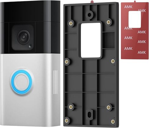 No Drill Doorbell Mount Compatible with Ring Battery Doorbell(2nd-2024 Release)/(2020 Release)/Plus/Pro/1/2/3/3 Plus/4, Doorbell Holder Accessories for Houses Apartment Door with A Spare Adhesive in Kuwait