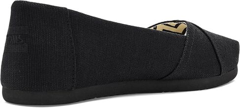 TOMS Women's Alpargata Ballet Flat, Textile Upper, Black/Black Heritage Canvas, 8.5 in Kuwait