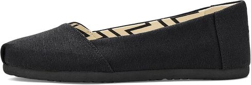 TOMS Women's Alpargata Ballet Flat, Textile Upper, Black/Black Heritage Canvas, 8.5 in Kuwait