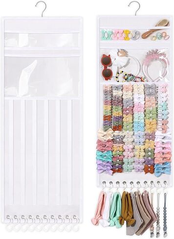 MOFASVIGI Headband Holder Hair Bows Organizer for Girls, Nursery Bow Hanger | Maximize vertical space, Extra-large capacity, Premium hanger hooks, Multiuse storage for daycare & kids rooms, 14.5''x35.5'' in Kuwait