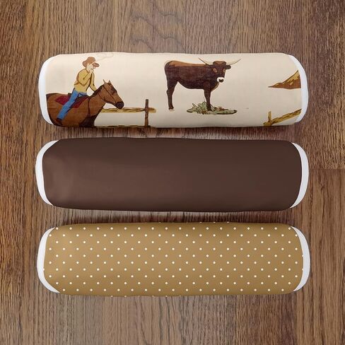 Sweet Jojo Designs Western Cowboy Baby Boy Absorbent Burp Cloths for Infant Newborn - Red Blue Tan Chocolate Brown and White Wild West Southern Country Horse - 3 Pack Set of Dribble Drool Cloths in Kuwait