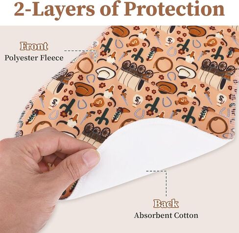 5 Pcs Western Baby Burp Cloths, 19 X 9 Inch Cotton Burping Cloths for Babies With Cowboy Pattern, Newborn Gifts Western Baby Stuff Western Nursery Decor, Soft Absorbent Spit Up Rags Burp Rags in Kuwait