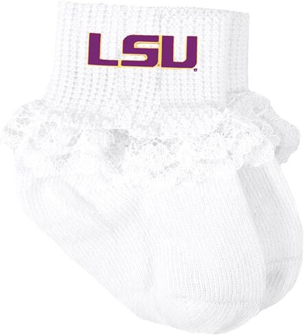 LSU Tigers Officially Licensed Baby Socks with Lace in Kuwait
