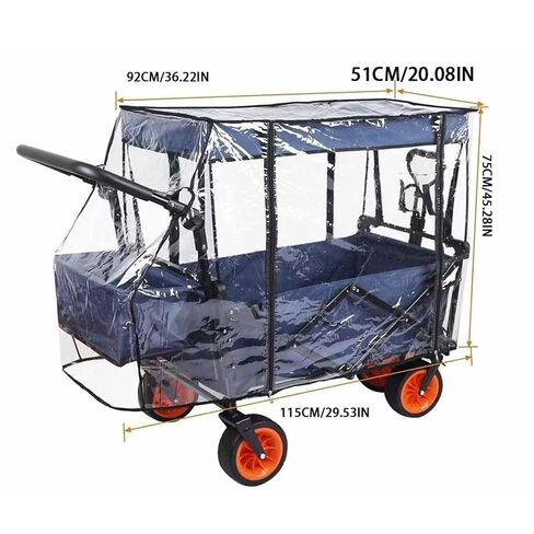Fenteer Universal Fit Wagon Rain Cover Waterproof Foldable PVC Canopy with Zipper for in Kuwait