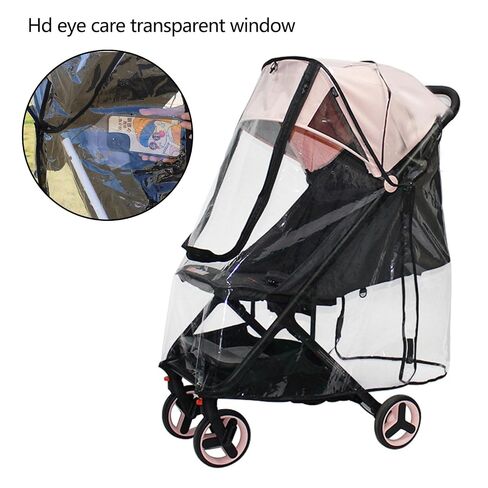 Protective Strollers Rain Canopy Clear Protector Double Zippers Closure for Unobstructed View Rain Canopy in Kuwait
