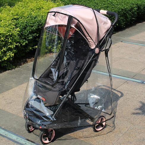Protective Strollers Rain Canopy Clear Protector Double Zippers Closure for Unobstructed View Rain Canopy in Kuwait