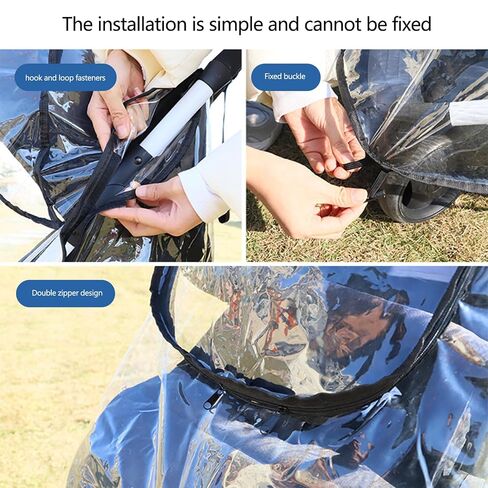 Protective Strollers Rain Canopy Clear Protector Double Zippers Closure for Unobstructed View Rain Canopy in Kuwait
