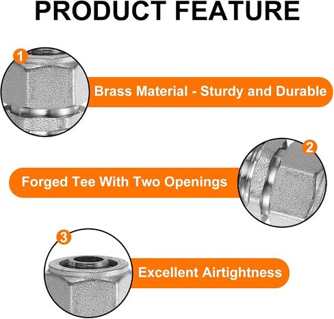 uxcell 2pcs Straight Fitting G1/2 x 1/2 NPT Male Thread Brass-Nickel Plated Adapter Fittings for Garage Compressed Air Line Piping System Kit for Rapid Air Tubing, Silver in Kuwait