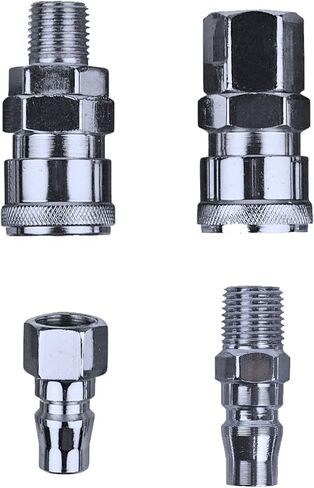 4x 1/4“ BSP Brass Air Line Hose Fittings Quick Release Coupler Bayonet Connectors Male Female Set in Kuwait