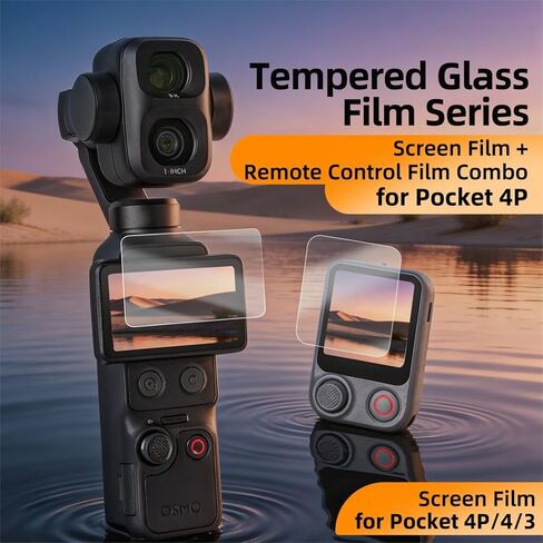 Screen & Remote Protector Film Set for DJI Pocket 4 Pro HD Clear Anti-Scratch Tempered Glass Protective Film for Osmo Pocket 4 Pro Camera Accessories (One-piece set) in Kuwait