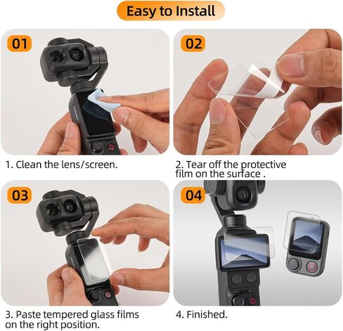 Screen & Remote Protector Film Set for DJI Pocket 4 Pro HD Clear Anti-Scratch Tempered Glass Protective Film for Osmo Pocket 4 Pro Camera Accessories (One-piece set) in Kuwait