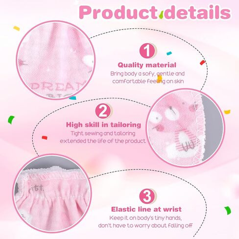 40 Pairs Newborn Infant Toddler Mittens No Scratch Cotton Elastic Wrist Gloves Skin Friendly Soft Breathable Gloves for 0-6 Months Baby Boys Girls in Kuwait