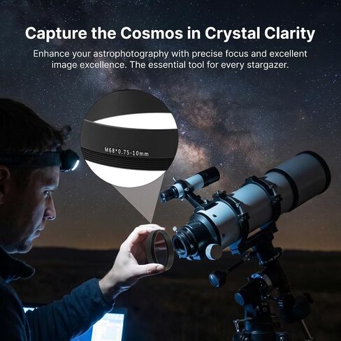 BETOOKY Astronomy Extension Tube 10mm M68x0.75 Telescope Camera Adapter for Astrophotography, Aluminum Alloy Construction with Robust and Portable Design for Outdoor Astronomy in Kuwait