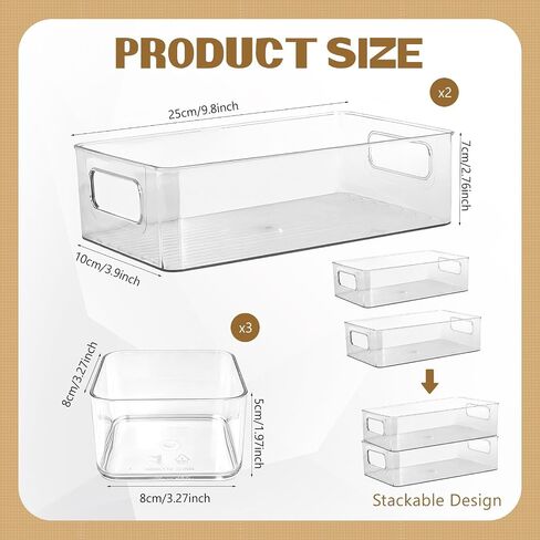 5 Pack Magnetic Baby Bottle Organizer for Refrigerator – 2 Large + 3 Small Boxes | Refrigerator & Kitchen Storage Solution ,Space-Saving Stackable Design for Baby Bottles, Food, & Essentials in Kuwait