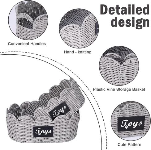 Dog Toy Storage Bin Large Cotton Rope Basket for Dog Toys,2Pack Pet Toy Basket with Handles, Decorative Toys Box Storage Organizer, Pet Toy Organizer for Home and Living Room Organization in Kuwait