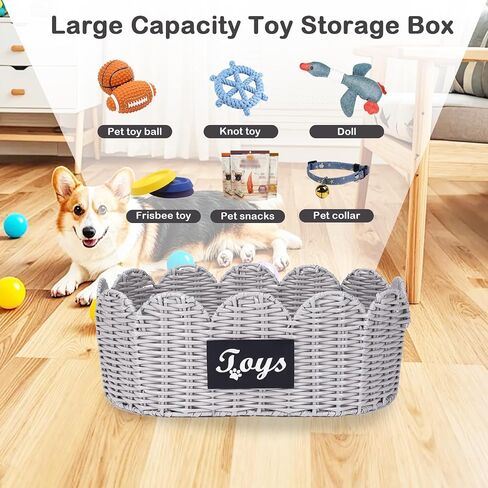 Dog Toy Storage Bin Large Cotton Rope Basket for Dog Toys,2Pack Pet Toy Basket with Handles, Decorative Toys Box Storage Organizer, Pet Toy Organizer for Home and Living Room Organization in Kuwait