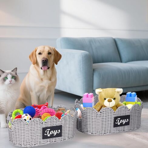 Dog Toy Storage Bin Large Cotton Rope Basket for Dog Toys,2Pack Pet Toy Basket with Handles, Decorative Toys Box Storage Organizer, Pet Toy Organizer for Home and Living Room Organization in Kuwait