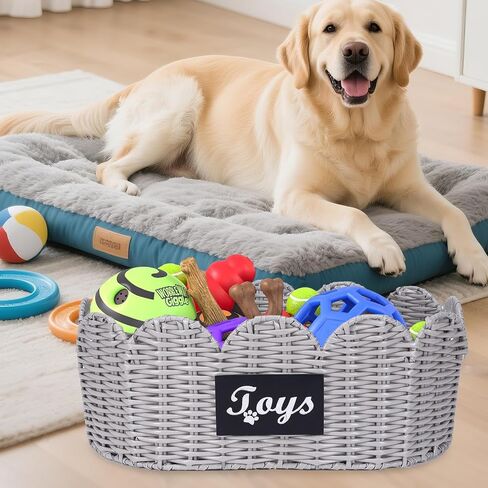 Dog Toy Storage Bin Large Cotton Rope Basket for Dog Toys,2Pack Pet Toy Basket with Handles, Decorative Toys Box Storage Organizer, Pet Toy Organizer for Home and Living Room Organization in Kuwait