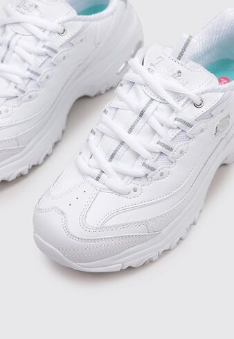 Skechers womens D'lites Fresh Start Fashion Sneaker, White, 5 US in Kuwait