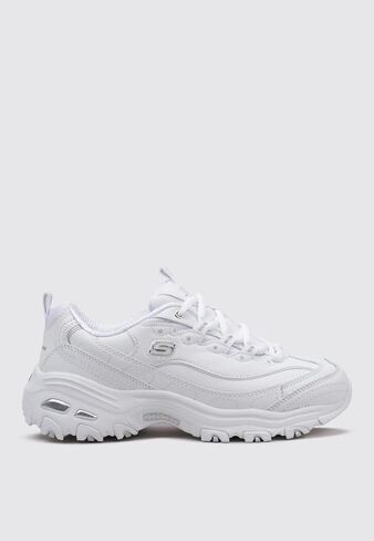 Skechers womens D'lites Fresh Start Fashion Sneaker, White, 5 US in Kuwait
