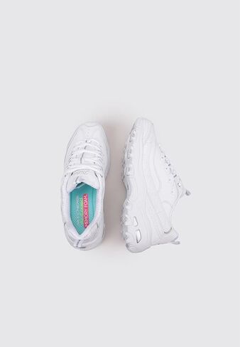 Skechers womens D'lites Fresh Start Fashion Sneaker, White, 5 US in Kuwait
