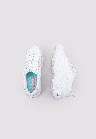 Skechers womens D'lites Fresh Start Fashion Sneaker, White, 5 US in Kuwait