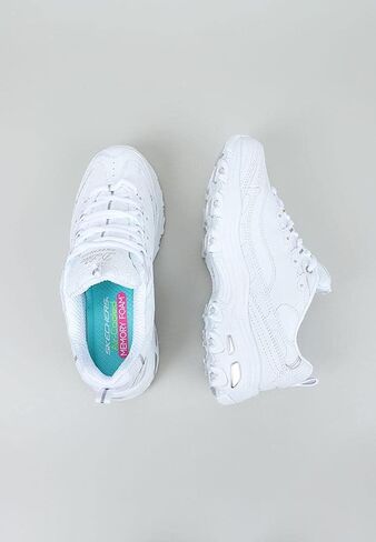 Skechers womens D'lites Fresh Start Fashion Sneaker, White, 5 US in Kuwait