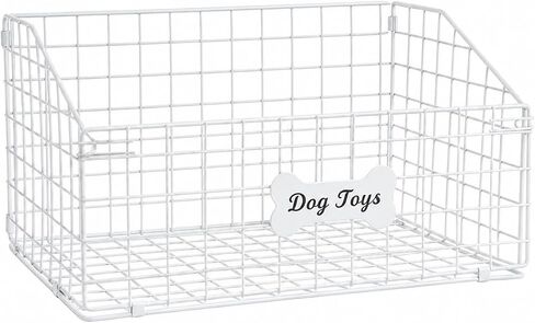 2 Pack Toy box for dogs large Dog Toy organizer Pet wire folding basket DOG TOY container dog toy box-Chew-Proof Dog Food Toy Storage-Black in Kuwait