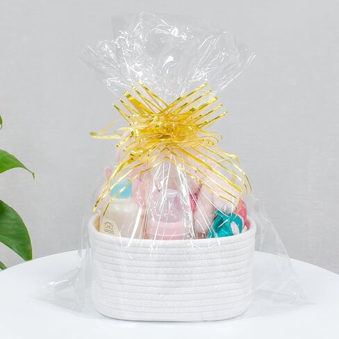 ABenkle Small Basket, Woven Storage Baskets for Organizing, Toy Basket, Cute Decorative Shelf Closet Organizer, Woven Storage Bins for Baby Nursery, Empty Gift Baskets, 8.7" x 6.3" x 4.72" in Kuwait