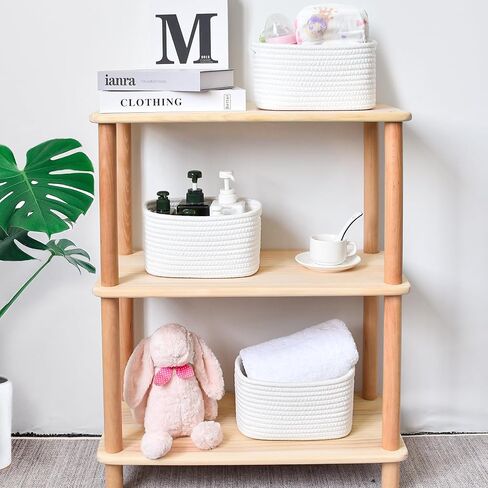ABenkle Small Basket, Woven Storage Baskets for Organizing, Toy Basket, Cute Decorative Shelf Closet Organizer, Woven Storage Bins for Baby Nursery, Empty Gift Baskets, 8.7" x 6.3" x 4.72" in Kuwait