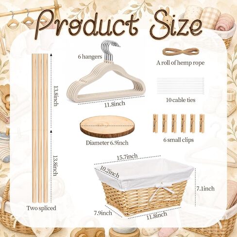 Hushee Baby Shower Crate Closet DIY Baby Shower Basket Kit New Born Welcome Gift Hamper for Boys and Girls Easy Assembly Nursery Crate Hamper for New Mom Gift Parents in Kuwait