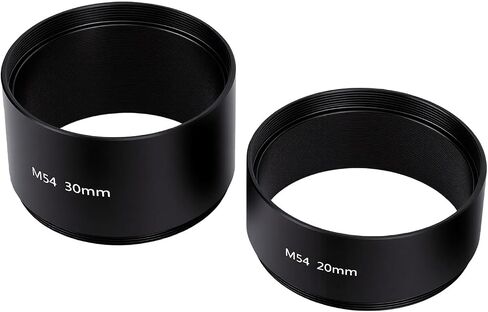 M54x0.75 Extension Tube Set 3-30mm,Astrophotography Spacer Rings | 8 length rings: 3/5/7/10/12/15/20/30mm, M54x0.75 thread, stackable design, black anodized aluminum in Kuwait