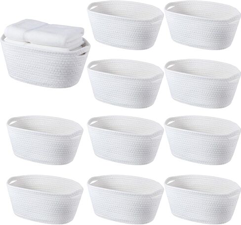 12 Pack Small Storage Baskets for Organizing, Woven Rope Bins,Boho in Kuwait