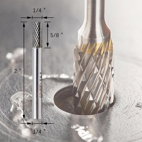 LU&MN Tungsten Carbide Rotary Burr Set, 3-Piece Cylindrical Double-Cut (SA-1, SA-3, SA-5) in Kuwait