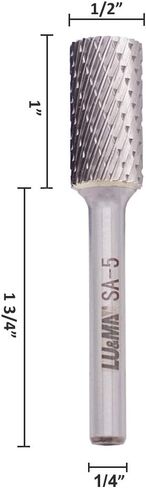 LU&MN Tungsten Carbide Rotary Burr Set, 3-Piece Cylindrical Double-Cut (SA-1, SA-3, SA-5) in Kuwait