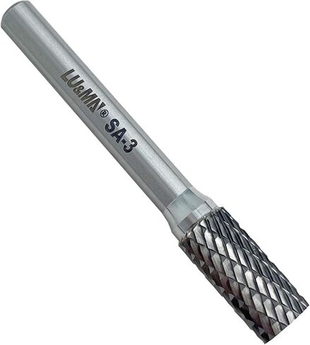 LU&MN Tungsten Carbide Rotary Burr Set, 3-Piece Cylindrical Double-Cut (SA-1, SA-3, SA-5) in Kuwait