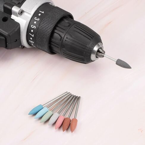 5 Pcs Silicone Rubber Grinding Buffing Wheels 800 Grits 6mm Dia Pointed Polishing Head for Electric Rotary Tool in Kuwait