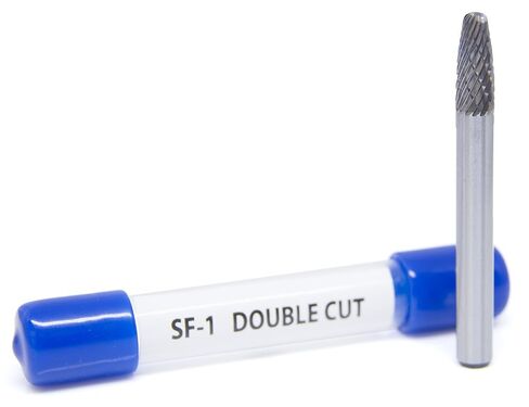 Benchmark Abrasives Tree Shape Round Nose Premium Double Cut Tungsten Carbide Burr for Metal Wood Welding Deburring Sculpting High-Speed Die Grinders Enclosed in Plastic Capsule 1/4" Shank (SF-1) in Kuwait