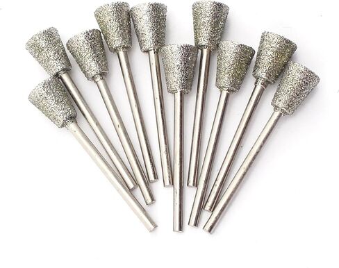 ILOVETOOL 8mm Diamond Inverted Cone Grinding Bits C7 Cutting Burrs for Stone Pack of 10Pcs in Kuwait
