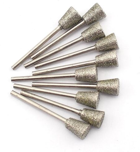 ILOVETOOL 8mm Diamond Inverted Cone Grinding Bits C7 Cutting Burrs for Stone Pack of 10Pcs in Kuwait