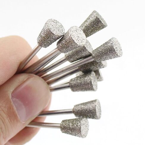 ILOVETOOL 8mm Diamond Inverted Cone Grinding Bits C7 Cutting Burrs for Stone Pack of 10Pcs in Kuwait